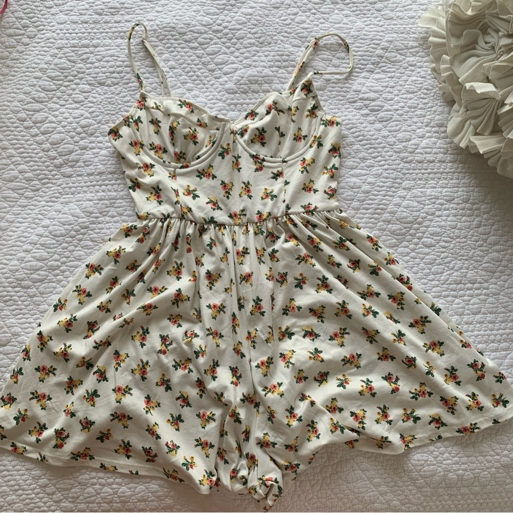 Urban Outfitters Floral Bustier Romper
